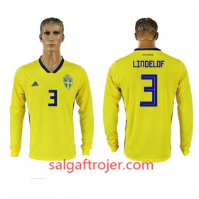 Sverige Fodboldtrøjer Lindelof 3 Hjemmebanesæt VM 2018 Langærmet